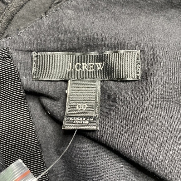 J. Crew Tie Shoulder Black Peplum Tank Top Size 00 NWT - Picture 3 of 6